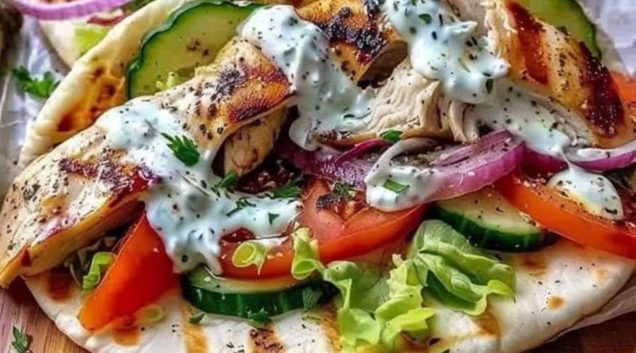 Air Fryer Greek Chicken Gyros