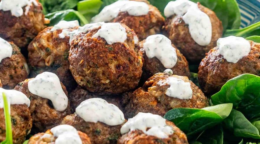 Air Fryer Greek Lamb Meatballs