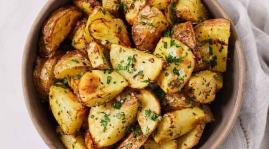 Air Fryer Greek Lemon Potatoes