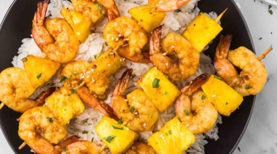 Air Fryer Greek Shrimp Skewers