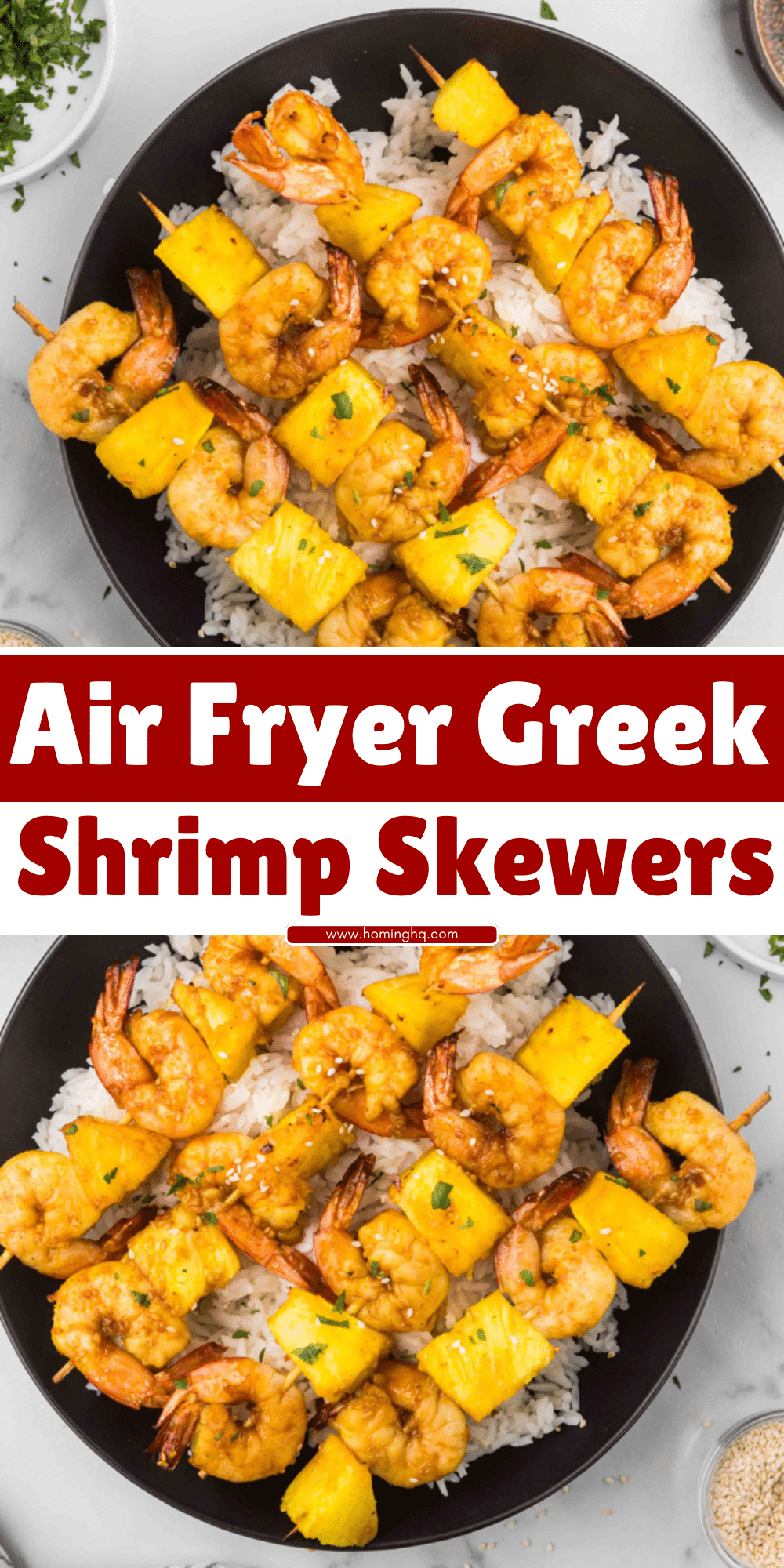 Air Fryer Greek Shrimp Skewers