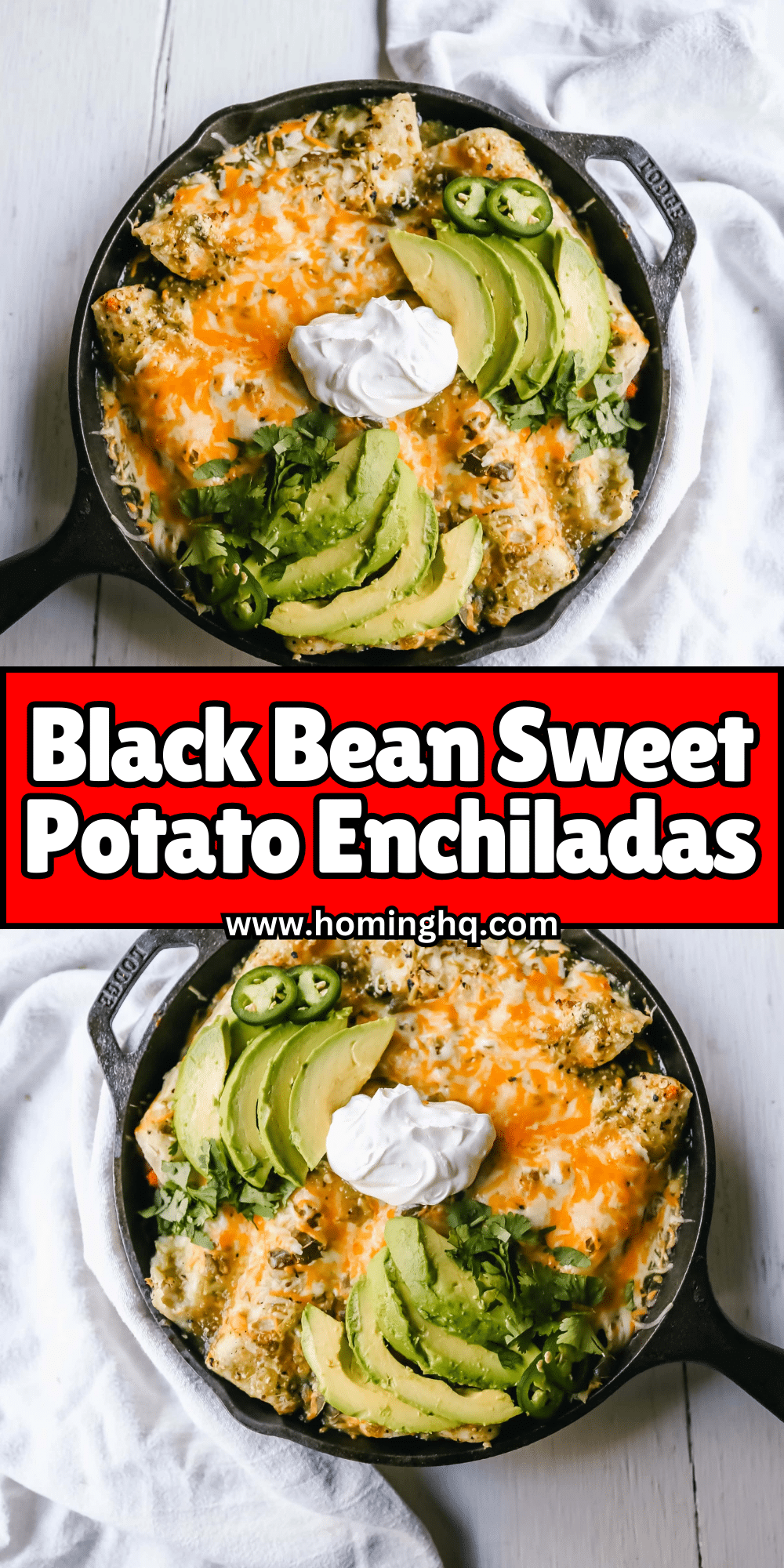 Black Bean Sweet Potato Enchiladas