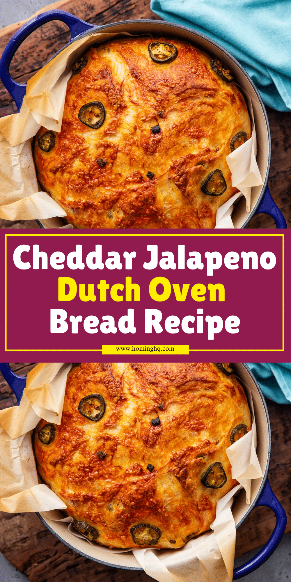 Cheddar Jalapeño Dutch Oven Bread