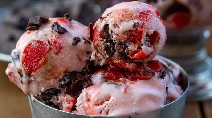 Chocolate Cherry Swirl Ice Cream