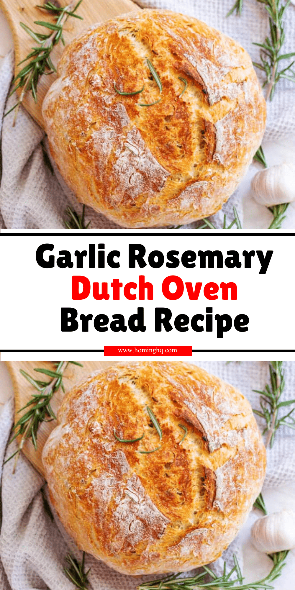 Garlic Rosemary Dutch Oven Bread