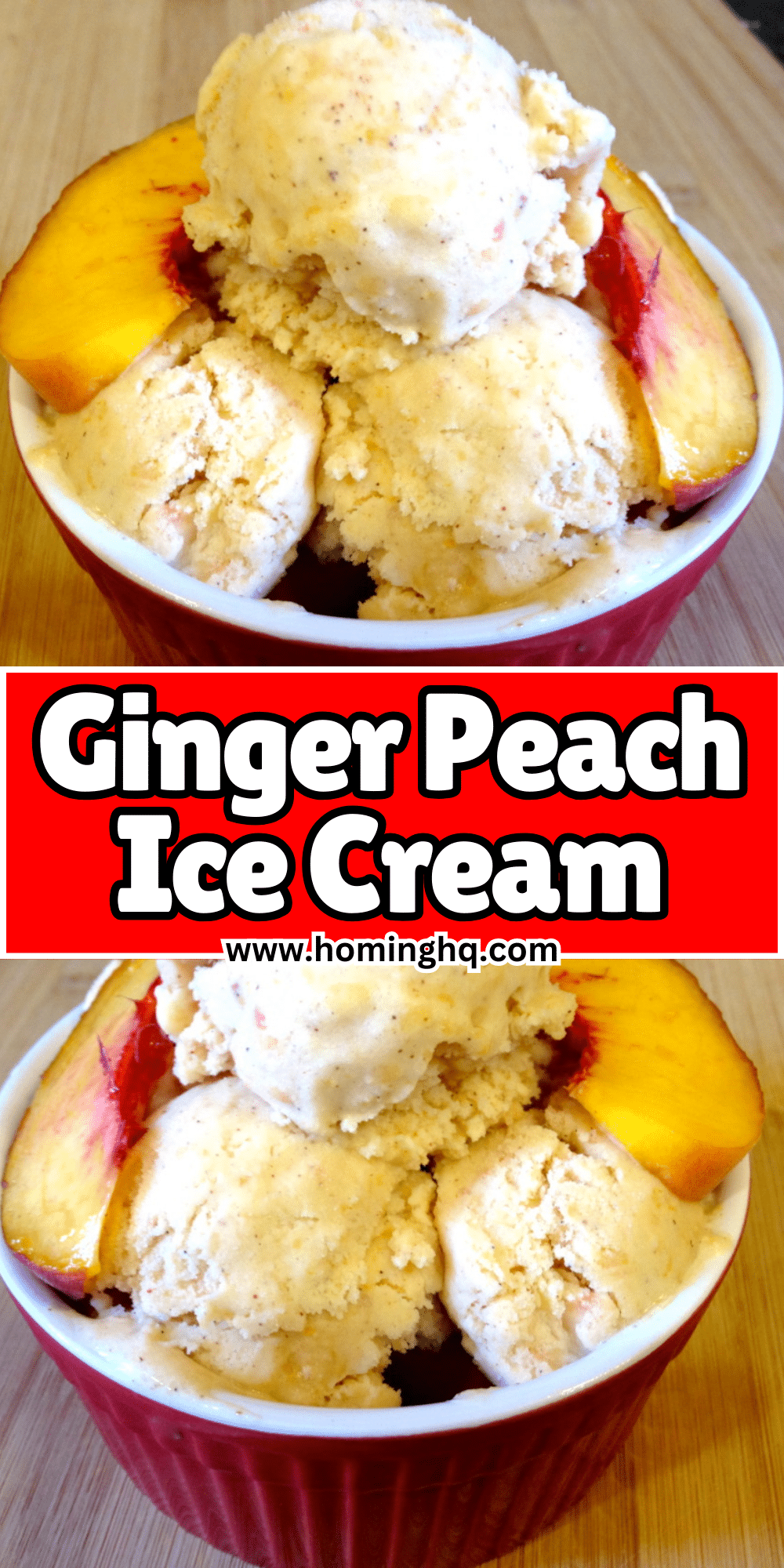 Ginger Peach Ice Cream