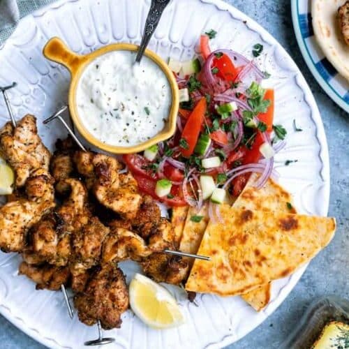 Greek Air Fryer Chicken Souvlaki