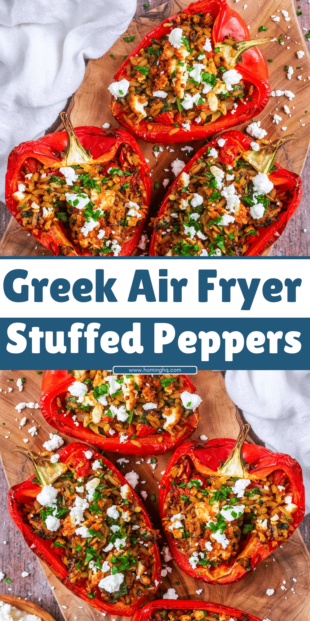 Greek Air Fryer Stuffed Peppers