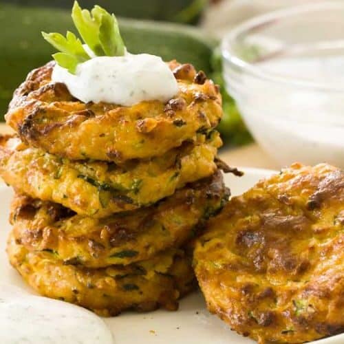 Greek Air Fryer Zucchini Fritters