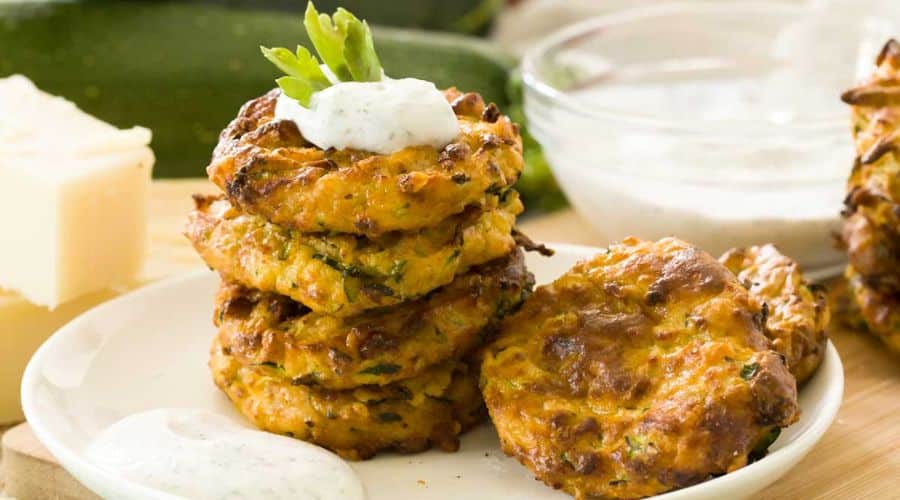 Greek Air Fryer Zucchini Fritters