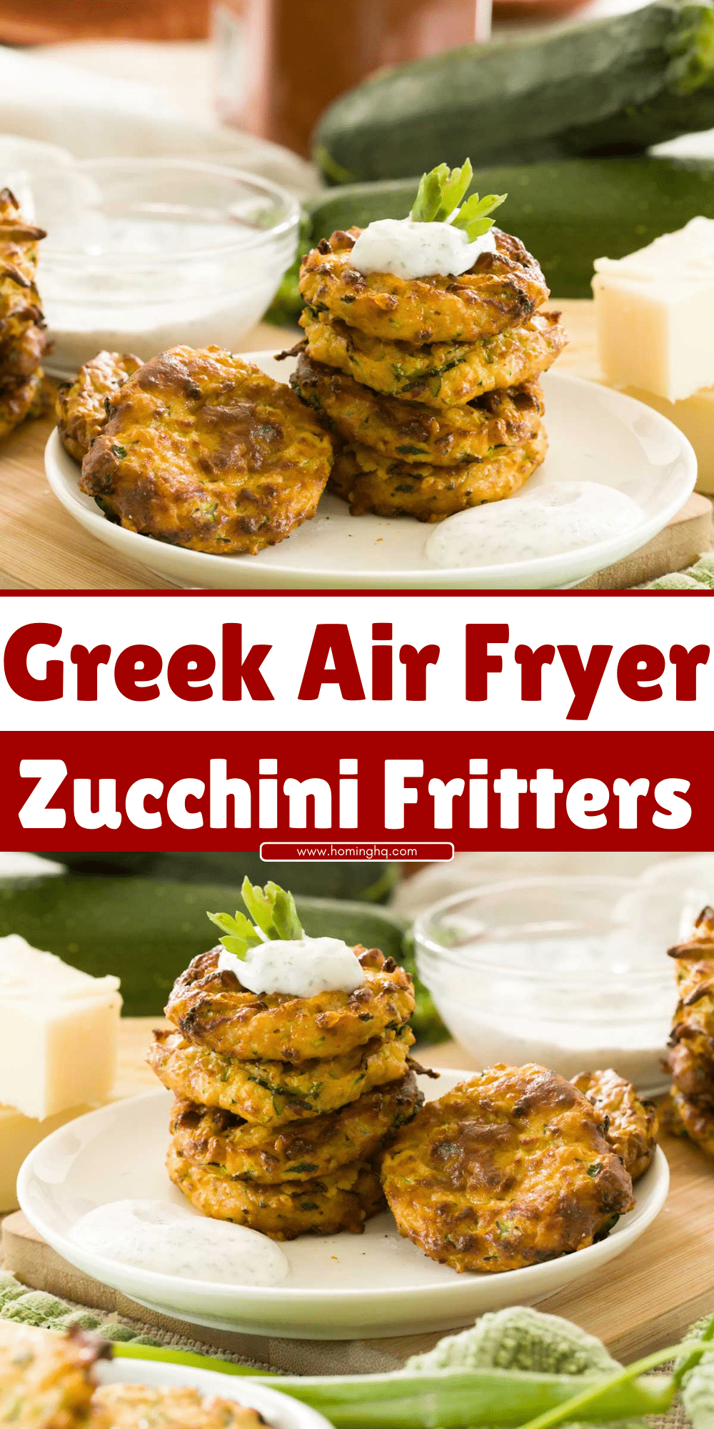 Greek Air Fryer Zucchini Fritters