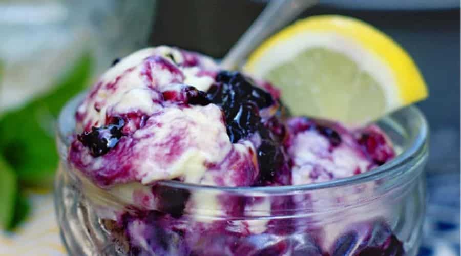 Lemon Blueberry Swirl Ice Cream