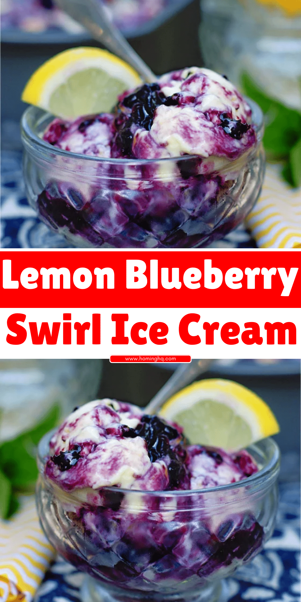 Lemon Blueberry Swirl Ice Cream