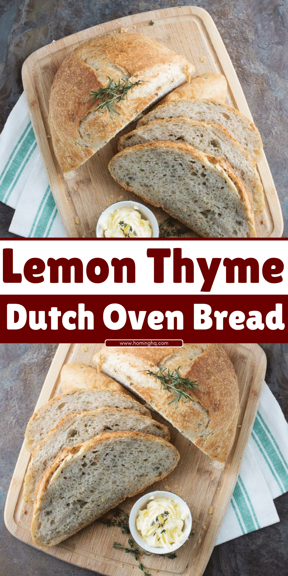 Lemon Thyme Dutch Oven Bread