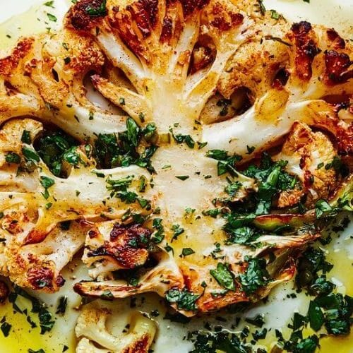 Cauliflower Steaks with Chimichurri Sauce