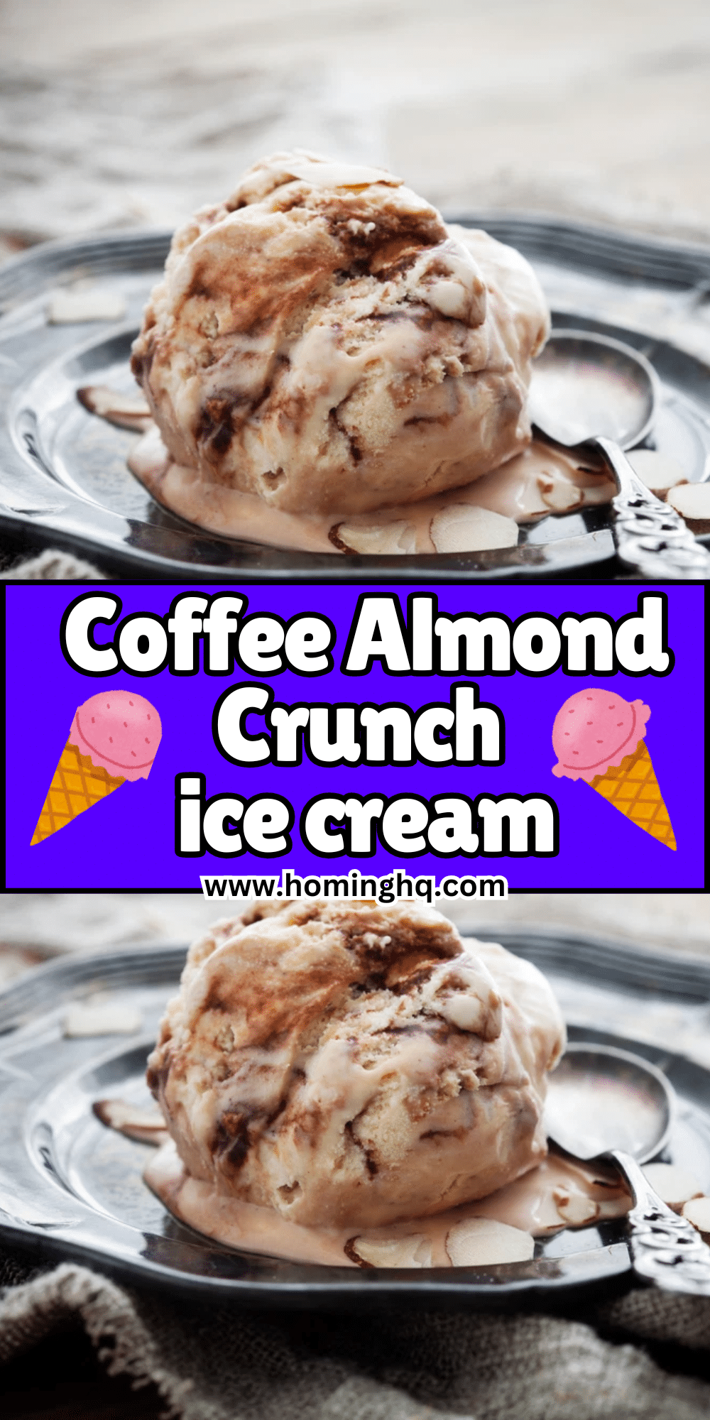 Coffee Almond Crunch ice cream