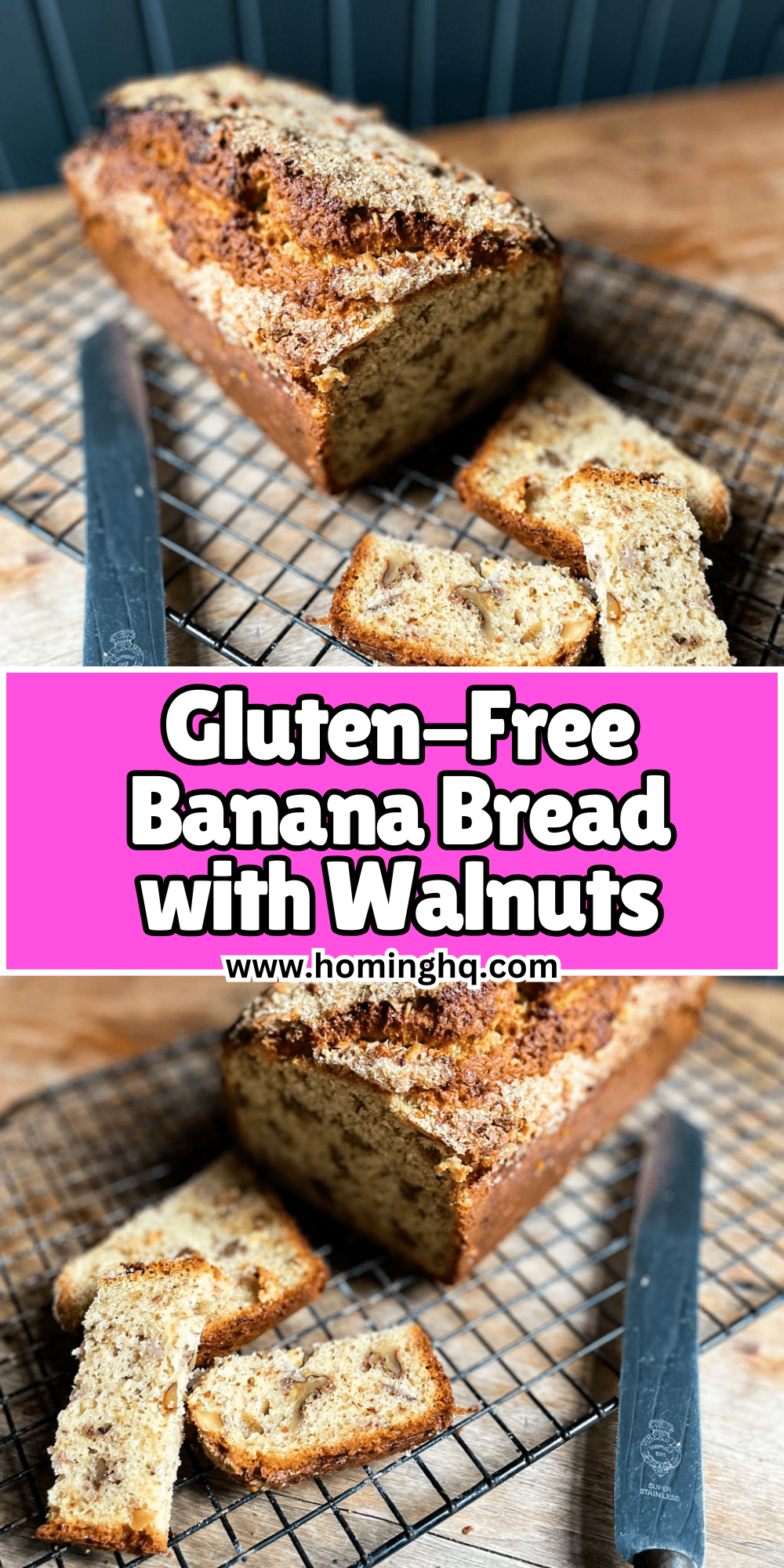 Gluten Free Banana Bread with Walnuts