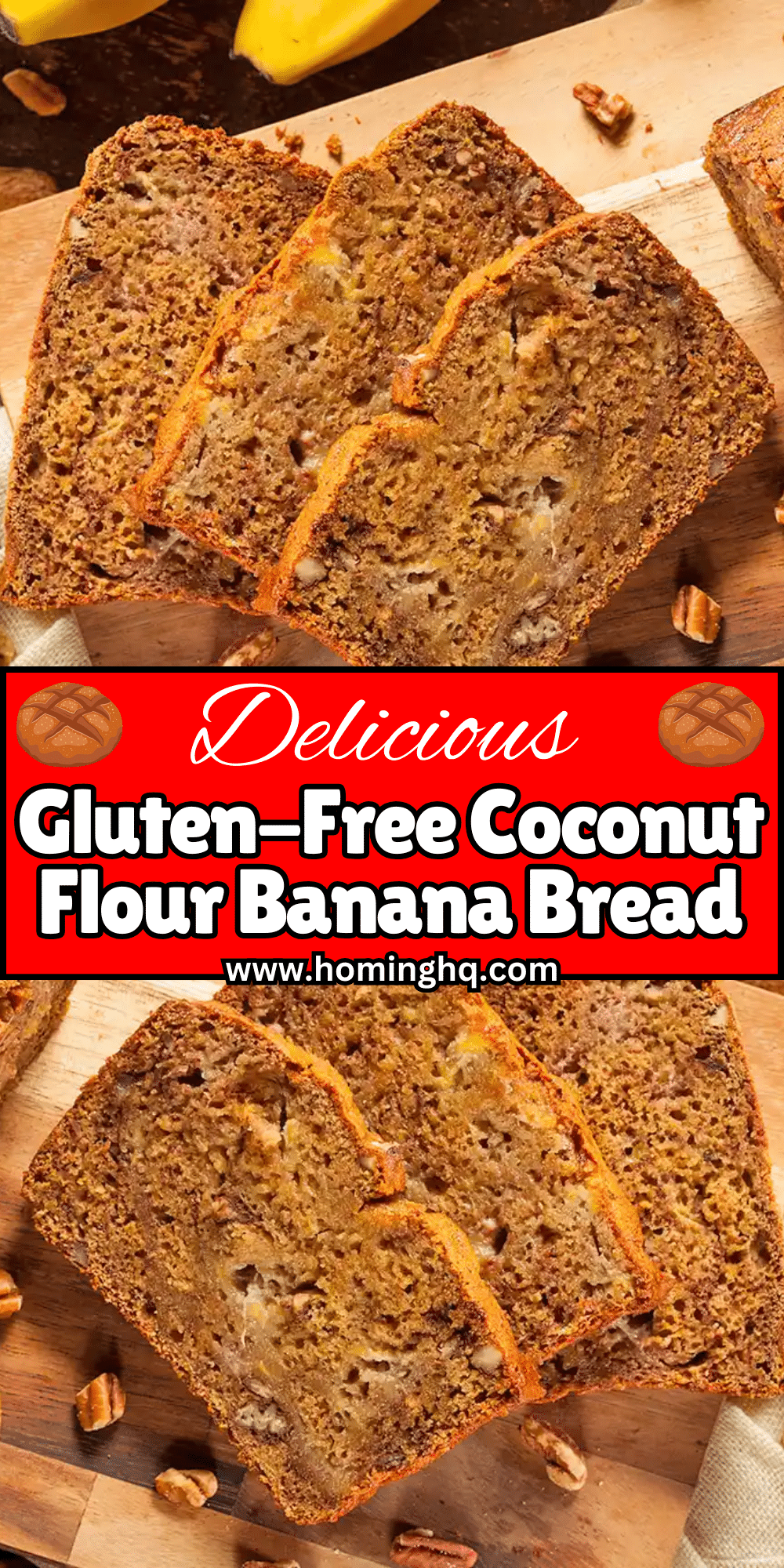 Gluten Free Coconut Flour Banana Bread