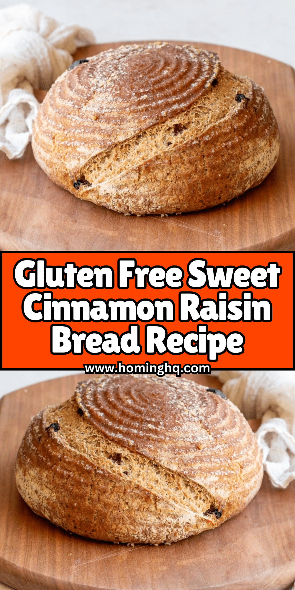 Gluten Free Sweet Cinnamon Raisin Bread