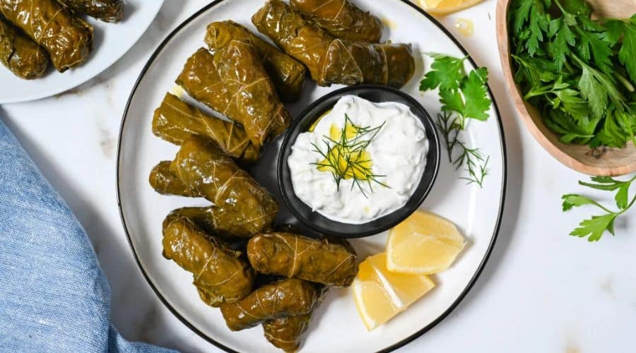 Greek American Stuffed Grape Leaves