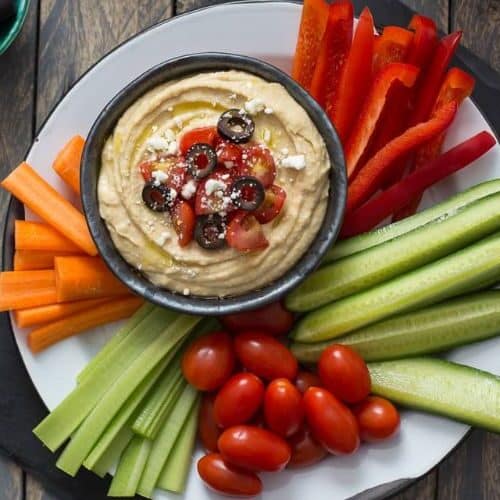 Greek Hummus Antipasto Platter