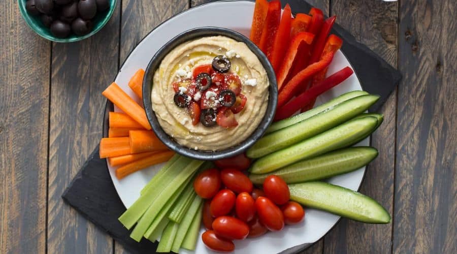 Greek Hummus Antipasto Platter