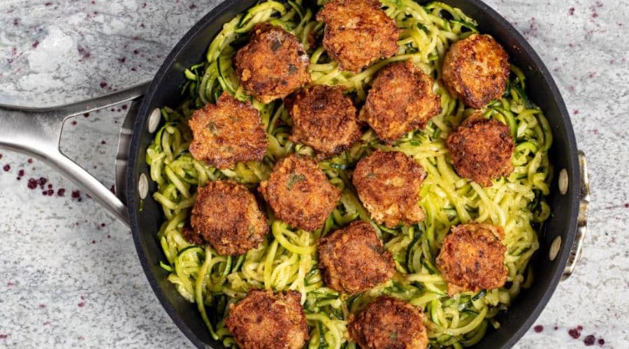 Keto Meatball Zucchini Skillet