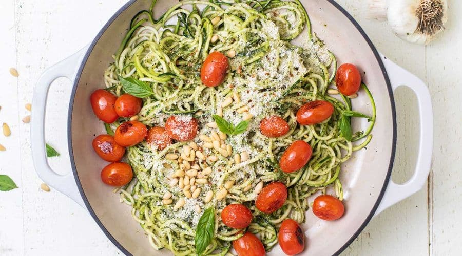 Keto Zucchini Noodles with Pesto